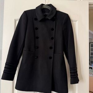 Zara Black Double-Breasted Women's Coat